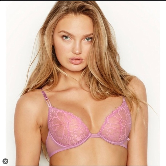 NWT Victoria’s Secret 34DD Sexy Tee Unlined Lace Demi Bra in Dusky Mauve - Picture 1 of 5